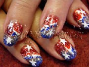 red white and blue marine corps nail art