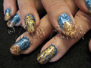 rockstar gel nails with nail art