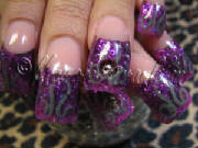 rockstar acrylic nails with beads