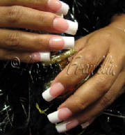 pink and white acrylic nails