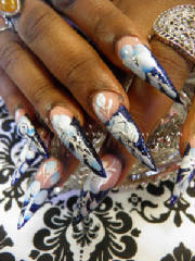 stiletto nails in blue