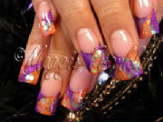 purple and orange rockstar nails