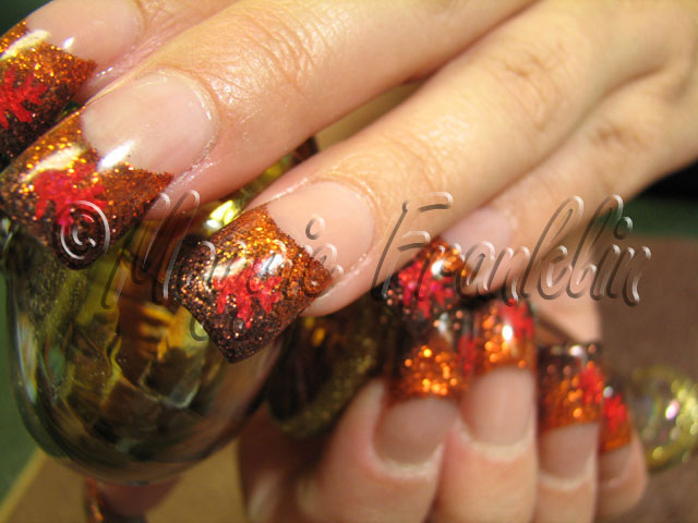 rockstar acrylic nails for autumn