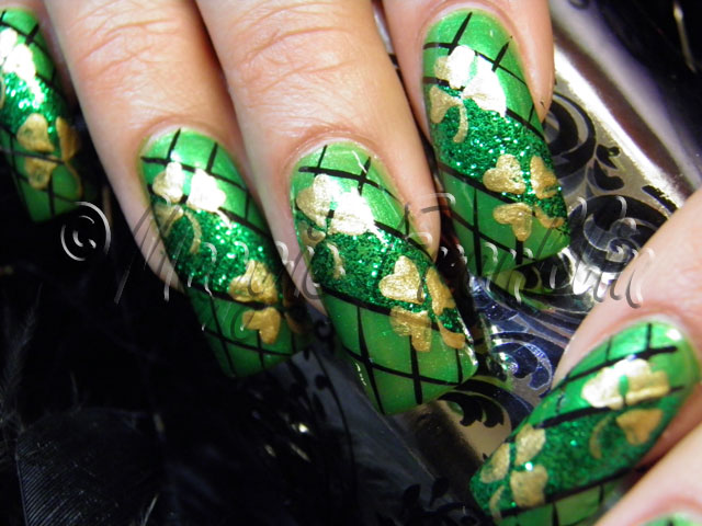 handpainted St. Patrick's Day nail art